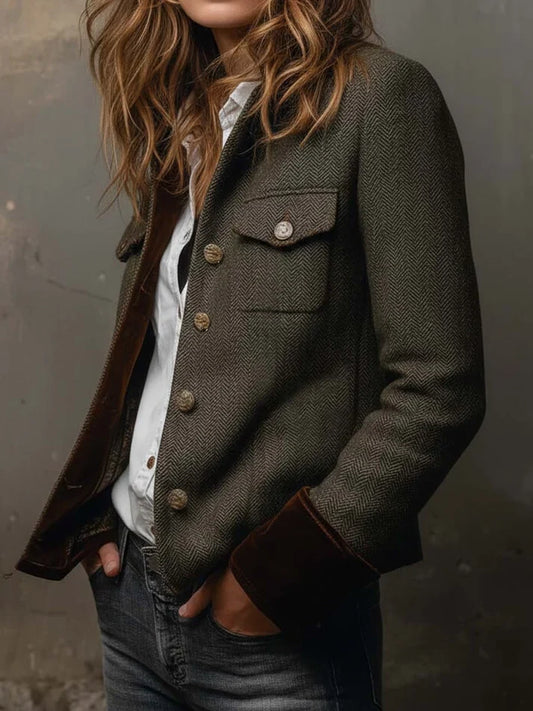 Dolores | Blazer en Sergé à Passepoils Contrastés