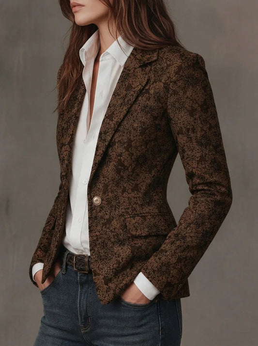 Antonia | Blazer en Jacquard à Motif Paisley