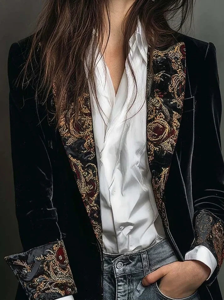 Marta | Blazer Cintré à Imprimé Baroque
