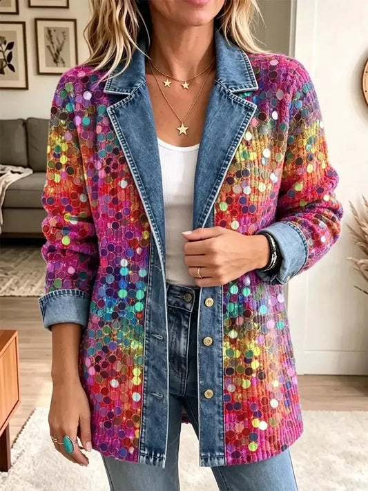Éléonore | Veste Rétro à Sequins Brillants