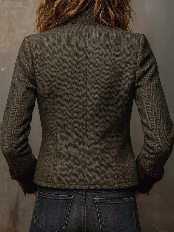 Dolores | Blazer en Sergé à Passepoils Contrastés