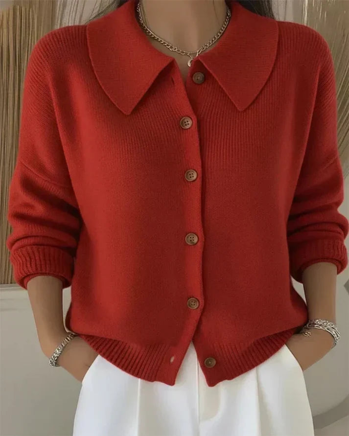 Marisa | Cardigan en Maille à Col Chemise