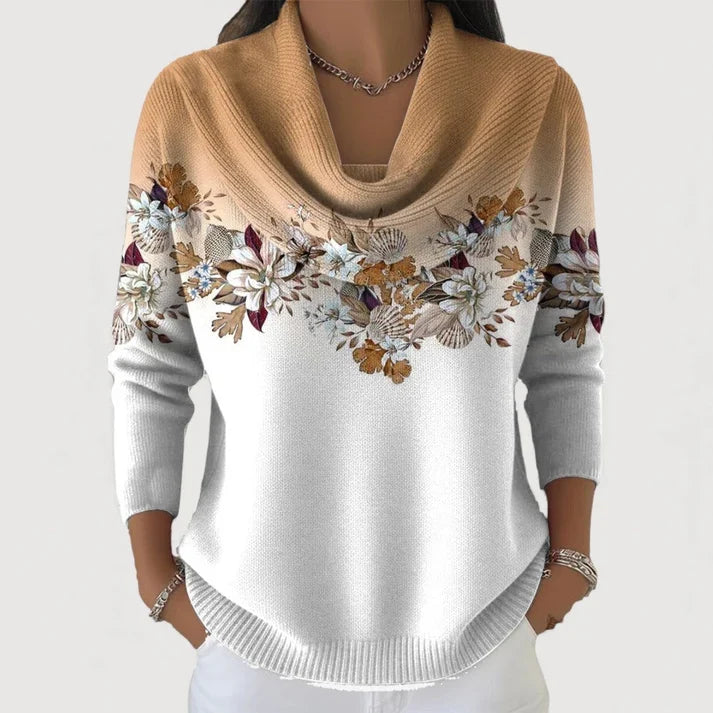 Alba | Pull Fleuri à Col Roulé