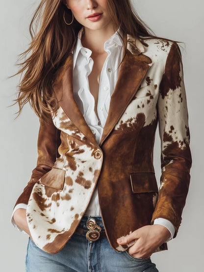 Manuela | Blazer à Imprimé Animalier Vintage