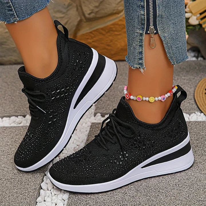 Karine | Baskets Confort à Détails Strass