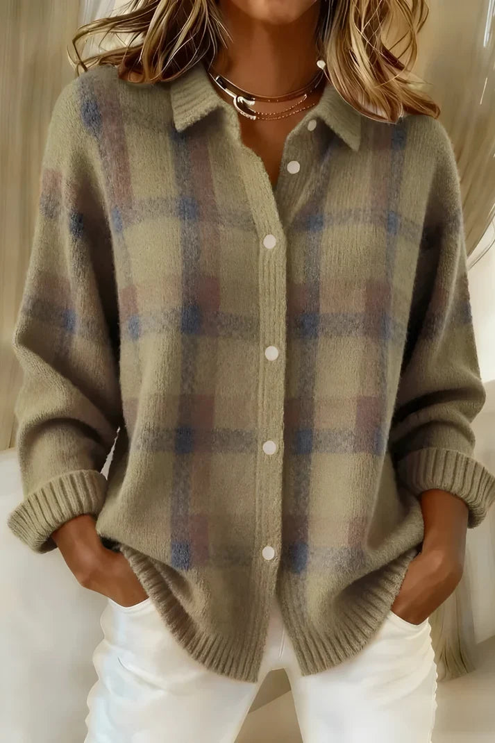 Gigliola | Cardigan en Maille à Carreaux