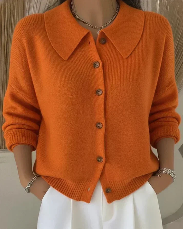 Marisa | Cardigan en Maille à Col Chemise