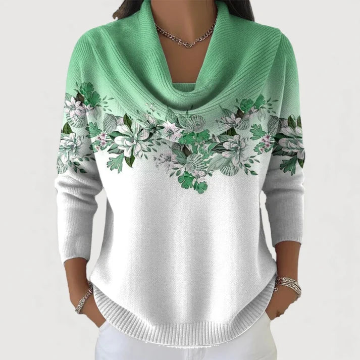 Alba | Pull Fleuri à Col Roulé