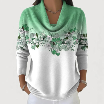 Alba | Pull Fleuri à Col Roulé