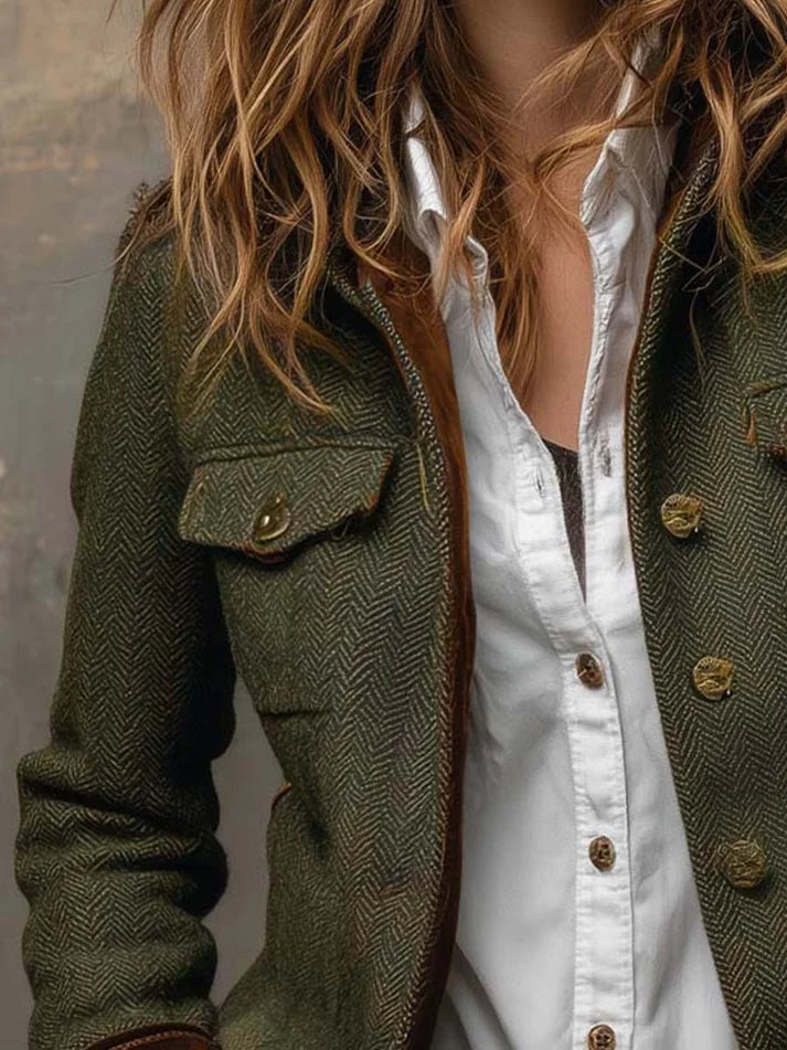 Dolores | Blazer en Sergé à Passepoils Contrastés