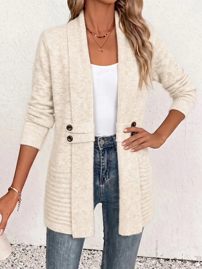 Xalviere | Cardigan Élégant pour Femme - Ouvert Devant et Taille Cintrée