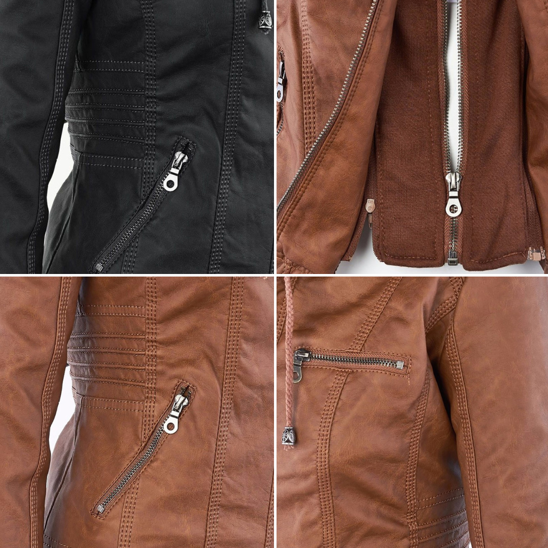 Flavie | Veste en Cuir Robuste et Élégante