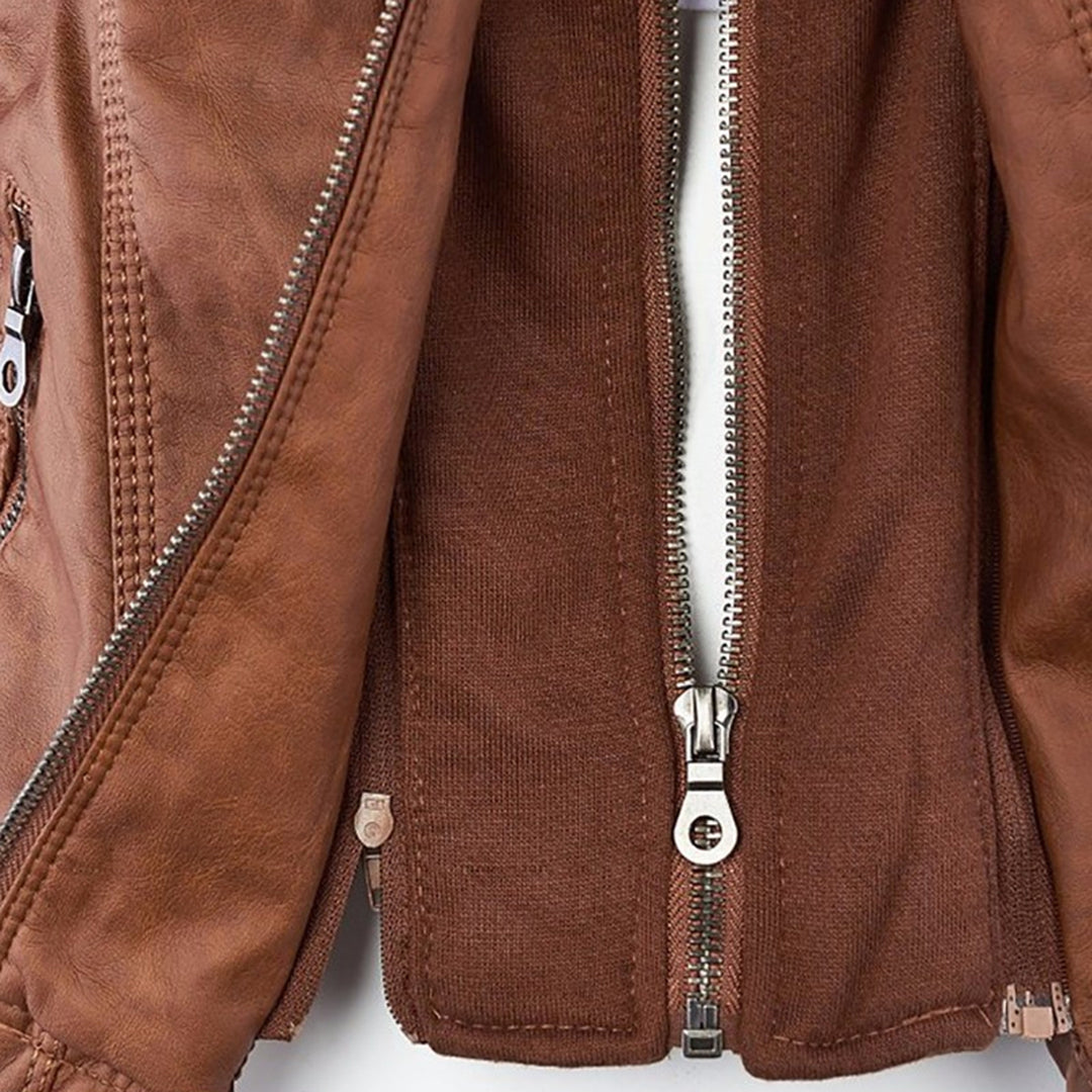 Flavie | Veste en Cuir Robuste et Élégante