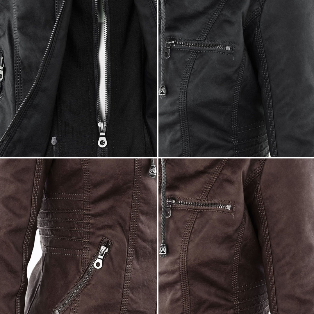 Flavie | Veste en Cuir Robuste et Élégante