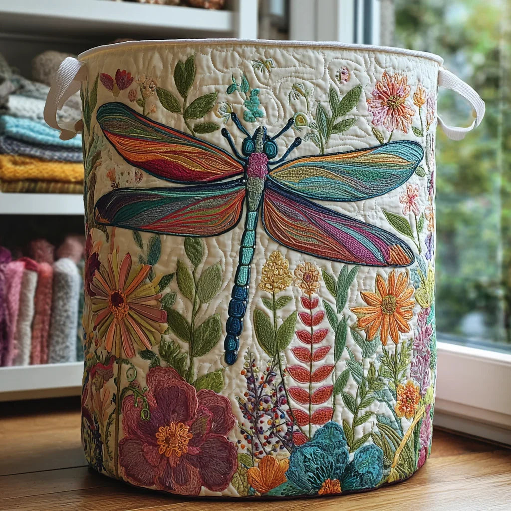 Panier à Linge Matelassé | Libellules au Jardin