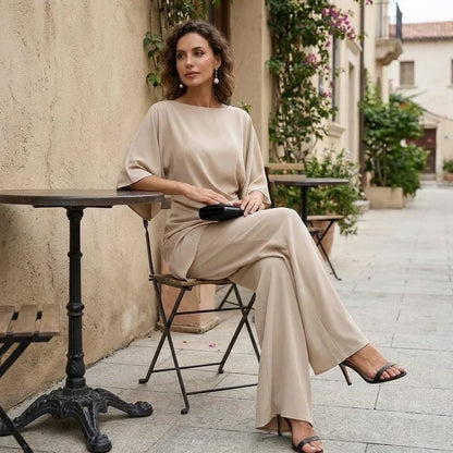 Gabriella | Ensemble Blouse Drapée et Pantalon Large