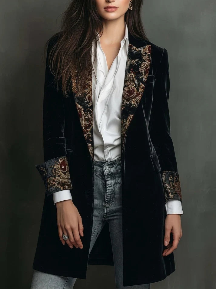 Marta | Blazer Cintré à Imprimé Baroque