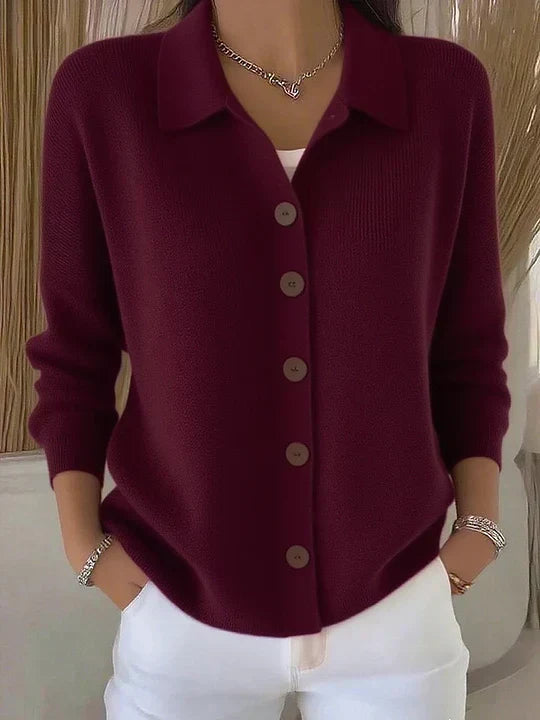 Graziana | Cardigan en Maille à Col Montant et Boutons