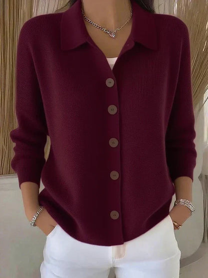 Graziana | Cardigan en Maille à Col Montant et Boutons