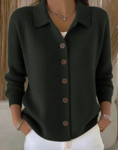 Graziana | Cardigan en Maille à Col Montant et Boutons
