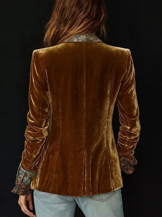 Marcela | Blazer Patchwork à Imprimé Floral Vintage