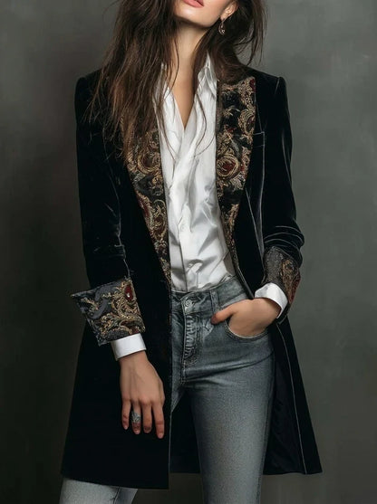 Marta | Blazer Cintré à Imprimé Baroque