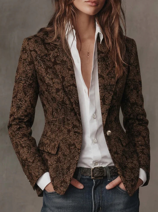 Antonia | Blazer en Jacquard à Motif Paisley