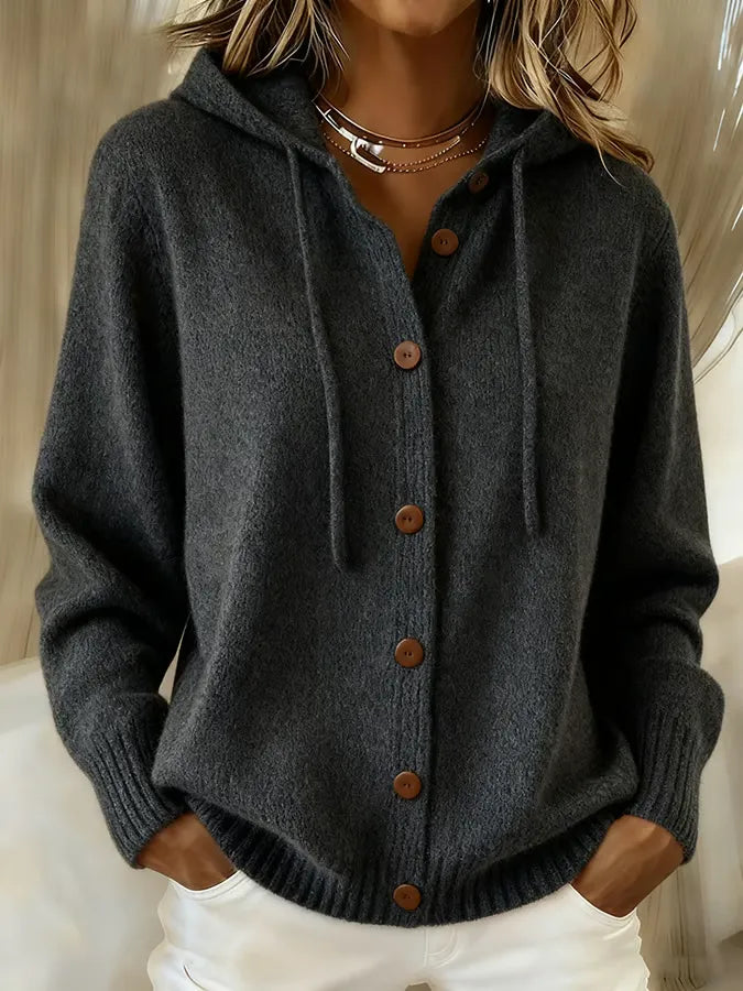 Ortensina | Cardigan en Maille à Capuche et Boutons