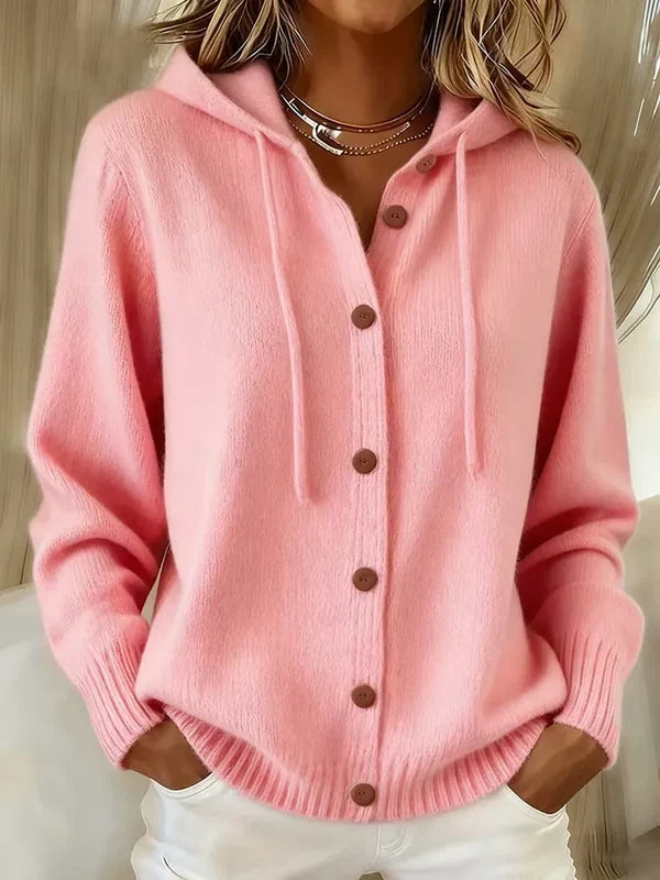 Ortensina | Cardigan en Maille à Capuche et Boutons
