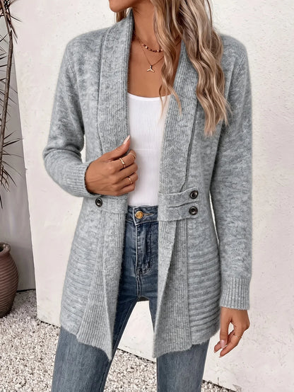 Xalviere | Cardigan Élégant pour Femme - Ouvert Devant et Taille Cintrée