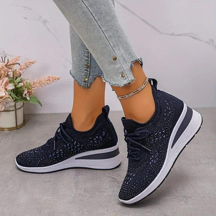 Karine | Baskets Confort à Détails Strass