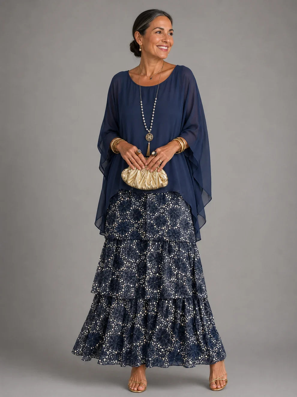 Ornella | Ensemble Blouse et Jupe à Volants