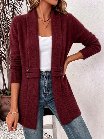 Xalviere | Cardigan Élégant pour Femme - Ouvert Devant et Taille Cintrée