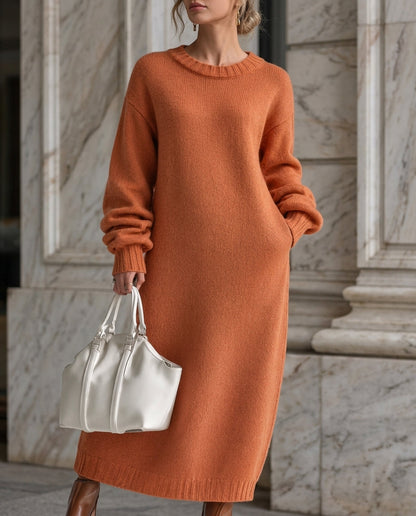 Adèle | Robe Maxi Oversize en Maille Côtelée