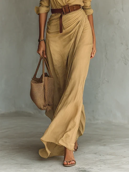 Costanza | Robe Longue à Col Revers