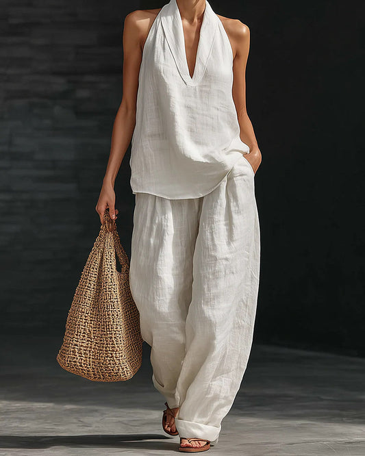 Zoé | Ensemble Sans Manches et Pantalon Large