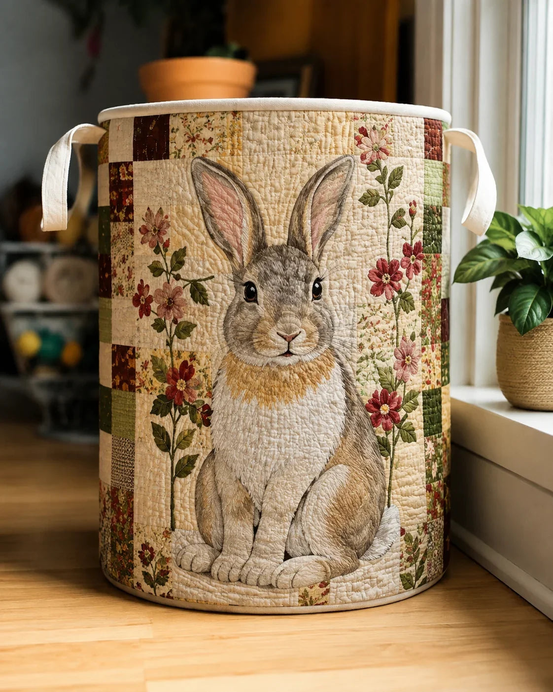 Panier à Linge Matelassé | Lapins des Champs
